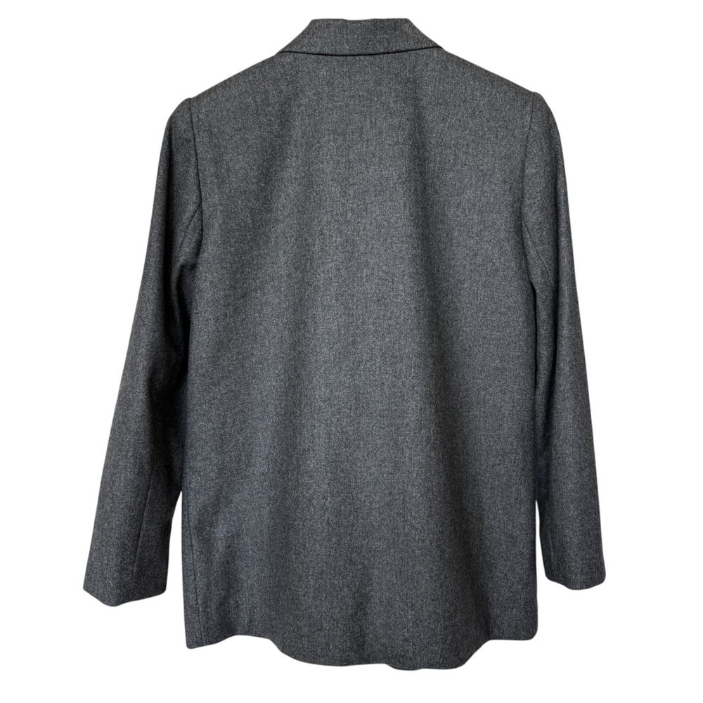 VINTAGE! Sag Harbor Women's Wool Blazer Jacket Gray Size 8P One-Button Casual - Picture 5 of 9